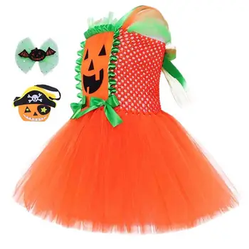 Abóbora Vestido Para As Meninas Espírito Traje De Halloween Trajes De Halloween Roupas De Vestir Para A Festa