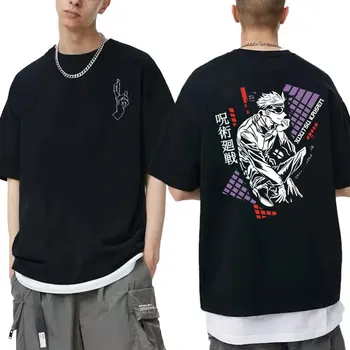 Anime japonês Jujutsu Kaisen Satoru Gojo Domínio Expansão Gráfica de Impressão de T-shirts Homens Mulheres da Moda Oversized Tshirt Streetwear