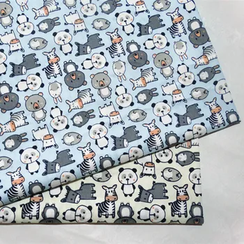 Colchas Artesanais Têxteis de Cama Cobertor Animal Bonito Algodão Impresso para o Bebê & Criança Urdidura do Tecido de Sarja DIY de Costura para Patchwork
