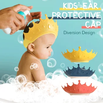 Coroa Ajustável do Chuveiro de Bebê Tampa de Shampoo Banho Lavar o Cabelo Escudo Chapéu de Proteger as Crianças Impermeável Evitar que entre Água No Ouvido para Crianças