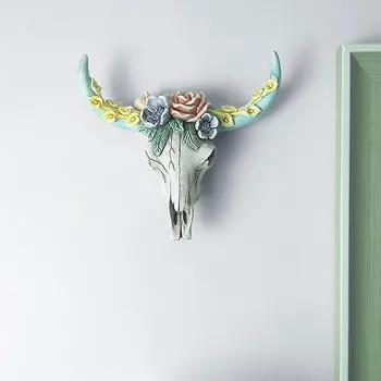 Criativo Suculenta Vaca Crânio de Parede Decoração Leve, Delicado Retro Criativo Ornamento para uma Amiga da Família, Vizinho Presentes