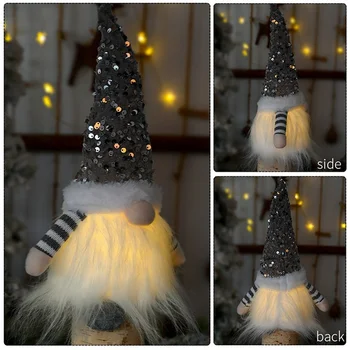 Led Gnome Luzes Acesas Tomte Gnomos Enfeites de Natal Boneco sem Rosto Elf Novo Ano de 2024, Decoração para Crianças Presentes Árvore Travar