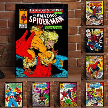 Marvel Vintage Quadrinhos Incrível Clássico Impressão De Homem-Aranha Arte De Parede Amgazine Cartaz Pinturas Em Tela Home Fotos Decoração O Melhor Presente Que