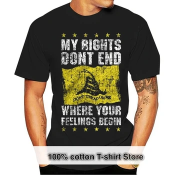 Meus Direitos Não Final Não Pisar Em Mim T-Shirt 100% Algodão De Impressão De Mens Verão, O Decote