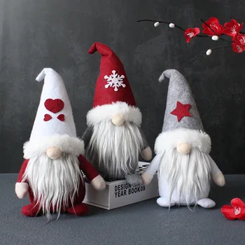 Natal Gnomos de Pelúcia Decorações,feitos à mão, Rudolph sem Rosto de Boneca para o Natal, Enfeites,Mesa de Casa Anão Elf Decoração,Chapéu de Natal Gnomos