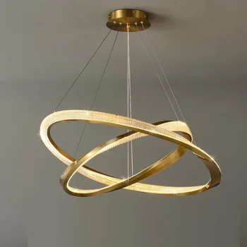 Nordic LED candelabro novo anel de ouro lâmpada decorativa home sala quarto de iluminação criativa