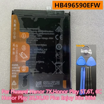 Novo HB496590EFW-F 5000mAh da Bateria do Telefone Móvel Para o Huawei Honor 7X,Honra Jogar 5T,6T, 6C,Honra Jogar 20,30,30 Além de Desfrutar de 30e 30M