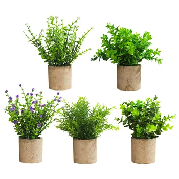 Plantas Artificiais Em Vasos De Bonsai Verde Pequeno Falso Plantas De Flores Para A Festa Mesa De Escritório Ornamento Casa Jardim Decoração