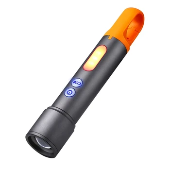 USB Recarregável Lanterna Zoomable Lanterna LED Com COB Lado de Luz do Floodlight Tocha Para o Exterior Durável, Fácil De Usar