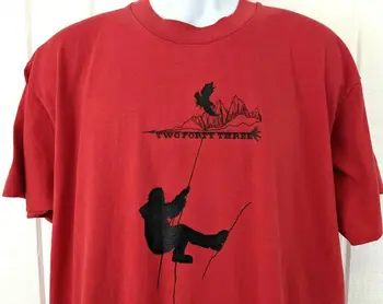 Vintage anos 90, Escalada de Montanha Alpinista 243 Dois Quarenta e Três Gráfico T-Shirt XL