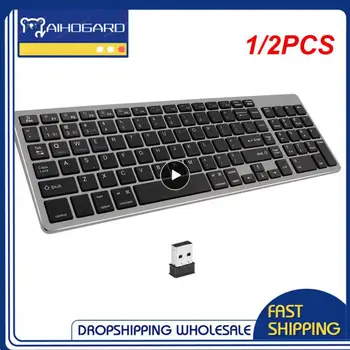 1/2PCS Recarregável de Teclado e Mouse Combo russo hebraico sem Fio Compacto e Slim Silencioso Teclado Mouse Conjunto para notebook PC