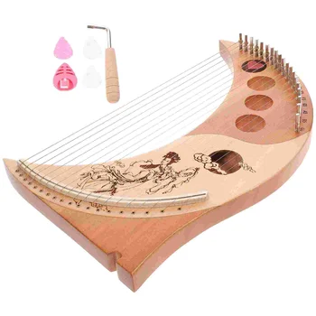 1 Conjunto de Madeira Lira Harpa Retro 19-seqüência de Lira Harpa, Instrumento Musical de cordas (Cores Sortidas) Instrumentos