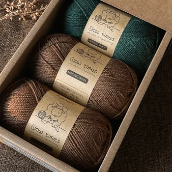 100% de lã de merino vara agulha de crochê mão tricô DIY material pacote de thread