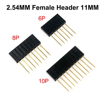 10pcs 6/8/10 Pin de 2,54 MM Empilhável Pernas Longas Feminino Cabeçalho Para o Arduino Shield Stlxy
