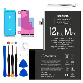 1Pcs Bateria de Alta Capacidade Para o iPhone 12 Pro Max Substituição de Bateria Com Kits de ferramentas