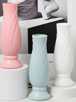 1pcss plástico vaso casa sala de estar da cor do frasco de flor artesanato decoração