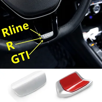 1X 3D do Metal Interior do Carro Volante Adesivos Accessorie Para VW GTI R Rline Polo Golf 7 GTS B8 Passat Magotan Tiguan L