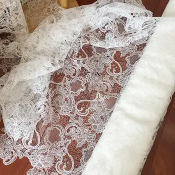 1yard de Alta Qualidade Africano Lace Tule Tecido Tecido de Malha Vestido de Casamento Vestido de Tecido vender pelo estaleiro de