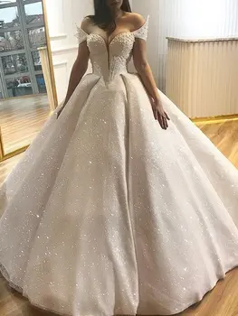 2019 Último Boêmio De Vestidos De Noiva De Tule Longo Coberto Botão Ilusão De Pescoço Namorada Brilhando Frisados De Cristal Vestidos De Noiva