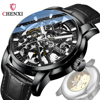 2021 Novo Chenxi Homens Relógio de Pulso Esqueleto Mecânico Automático Impermeável de Negócios Mens Relógios de Marca de Luxo Montre Homme