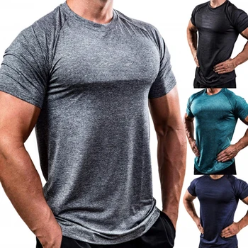 2024 Venda Quente men's Fitness T-shirt de Ajuste Apertado Muscular Superior Respirável, Seca Rápido, Executando Camisa de Jogador de Futebol