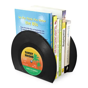 2Pcs/set Retro disco de Vinil Bookends Criativo Vintage CD Aparador Estudantes da área de Trabalho do Livro Titular Prateleira de Rack de Armazenamento Casa Ornamentos