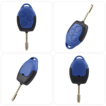 3 botão shell capa chave de controle remoto corpo e teclas para ford transit azul