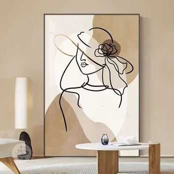 30x40cm Abstrato Moderno Linhas de Caracteres de Arte Decorativa de Pintura, Sala de estar, Quarto de Esquema de Pintura de Decoração de Parede do Poster de Decoração