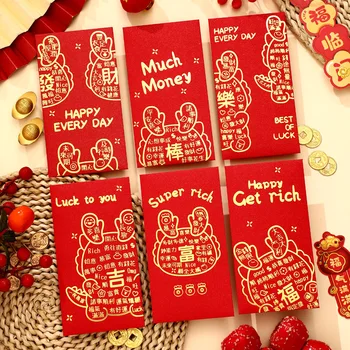 36pcs Chinês Envelopes Vermelhos do Ano Novo Lunar Vermelho Pacotes de Hong Bao Sorte de Dinheiro Envelopes para a Festa da Primavera, Festa Enfeite