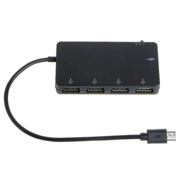 5 em 1 USB Hub Micro USB OTG Hub de 4 portas Adaptador de Energia Cabo Suporta Hot-Swap