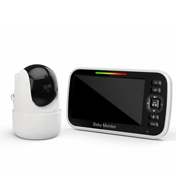 5 Polegadas PTZ Video Baby Monitor Digital Com Câmera de Vigilância Automática de Visão Noturna Duas Intercomunicação Babá Plug UE