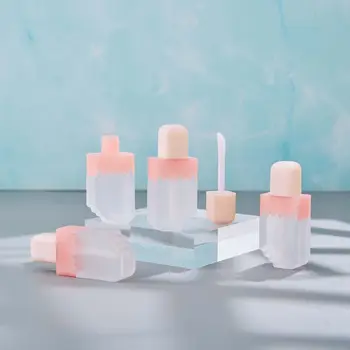 5ML Senhora ABS cor-de-Rosa Lip Glaze Tubo Portátil Recarregável do Creme de Gelo em Forma de DIY Lip Balm Tubo Vazio Gloss Rosa Garrafa