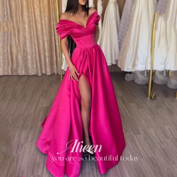 Aileen Fenda de Luxo Vestido de Noite 2023 Vestidos Elegantes para as Mulheres de Vestido de Noite a Graça de Cetim Rosa-Linha de Uma Graduação Vestido de Festa
