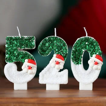 Aniversário de Velas para o Bolo 0-9 Número de Cake Topper Decoração Original Aniversário de Papai Noel Vela de 1 Ano para as Meninas Fornecimentos de Terceiros