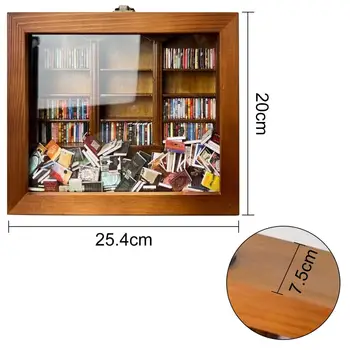 Ansiedade Socorro Decoração de Descompressão de Presente de Madeira Biblioteca Diorama Apaziguador Caso de Exibição de Ansiedade Bookshelf para Relaxamento