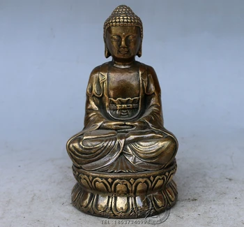 Antigos utensílios de bronze, de cobre puro estátua de Buda, O Buda estátua de bronze, decoração de casa artesanato