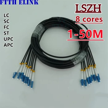 Blindado cabo de fibra LSZH 8 de núcleo 1-10m 50M SM preto 8C SC, LC, FC ST APC monomodo 8 fibras ópticas cabo de 20M 30M 40M