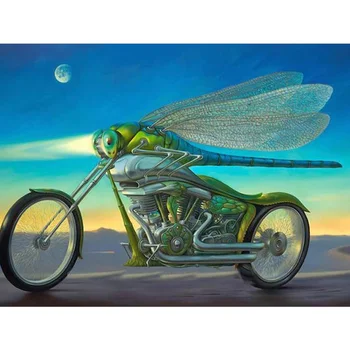 Bordado de diamante Animal motocicleta Cartoon de Diamante feito à mão Pintura de obra de Bordador Mosaico de Ponto de Cruz, Decoração de Casa