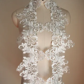 Bordados de prata vestido de cinto do vestido de casamento de DIY laço retrô estilo Europeu Acessórios