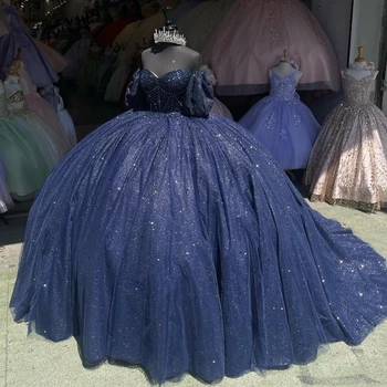 Brilhante Princesa Vestidos De Quinceanera Ball Gown Sweetheart Lantejoulas Frisado Sweet 16 Dresses 15 Años Mexicano