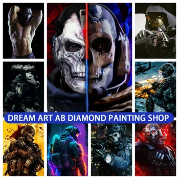 Call of Duty Espírito 5D DIY AB Diamante Pintura, Bordado Jogo de Arte em Ponto Cruz Kits de Mosaico de Imagens Artesanais de Decoração de Casa de Dom