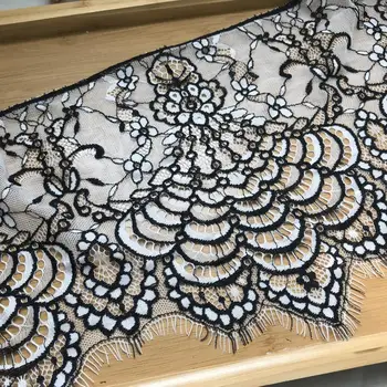 Chique Branca Preta Parda Chantilly Cílios Guarnição Do Laço De Crochê Tecido De Renda Para A Costura De Artesanato De Pano Traje De Decoração De Casa De 3 Metros