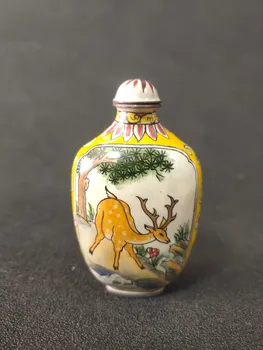 Coleção De Antiguidades Cloisonne Veados Sika Snuff Bottle Enfeites