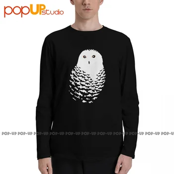 Coruja Design Gráfico, Arte, Natureza de Aves Noite de Banksy Long Sleeve T-Shirts T-shirt Tee Bonito na Moda Premium Venda Quente