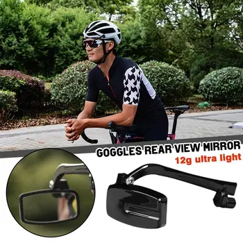 De Trás De Óculos De Equitação Espelho Acrílico Novo Pendurar Bicicleta Espelho Rotação De 360 Graus Montagem Capacete Retrovisor Ciclismo