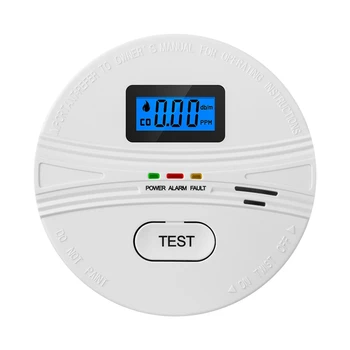 Detectores de Monóxido de carbono Detector de Fumaça 85DB De Alarme Para Casa E Cozinha,Tela de LCD,B