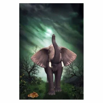 DIY-5D Diamante Pintura Elefantes E Coelhos Animal Emenda com Conjunto Completo Bordado de Diamante Imagem em Mosaico Fechado de Decoração de Casa de Dom