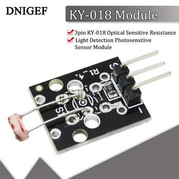 DNIGEF 3Pin KY-018 Óptico Sensível do Sensor do Módulo de Resistência à Detecção de Luz Sensor Fotossensível Módulo de Kit DIY