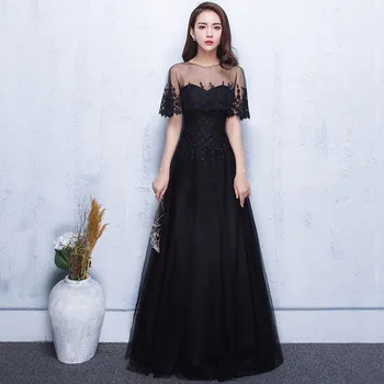 DongCMY Banquete De Luxo Vestido De Noite 2024 Nova Moda Elegante Preto Longo Do Emagrecimento Festa De Formatura Vestir Para O Sexo Feminino Coreano