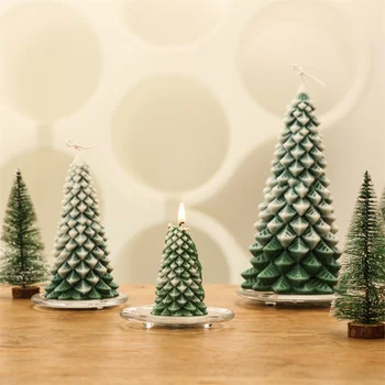 Grande Natal Pinheiro Molde de Silicone DIY Árvore de Natal da Vela do Molde de Vela de Fazer Molde de Natal feito à mão em Casa Ornamento
